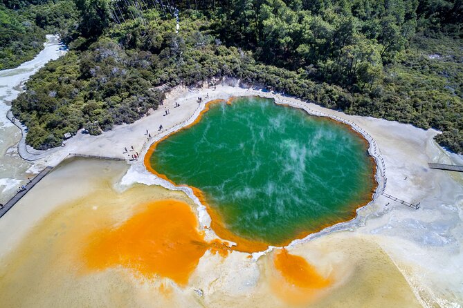 2 Day Tour Auckland to Hobbiton, Waitomo, Rotorua and Taupo - Wai-O-Tapu starts day two with geothermal drama