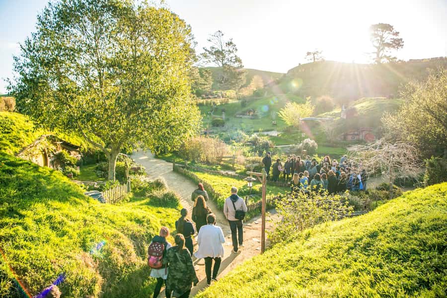 Auckland: Hobbiton Movie Set Day Trip with Festive Lunch - Hobbit holes, gardens, and movie details