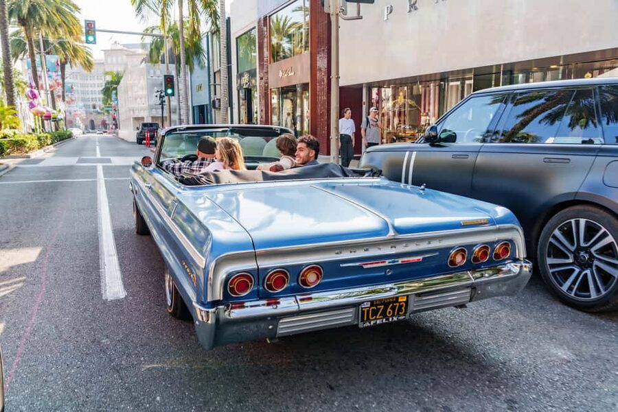 Hollywood: Oscars Tour in a 1964 Impala Lowrider - The Hollywood Walk of Fame at street level
