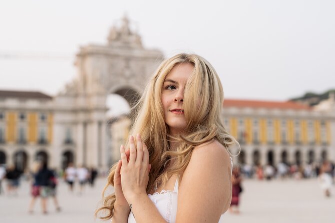 Lisbon Cinematic Photoshoot with Top-Rated Photographer - Praça do Comércio and the Bica Funicular