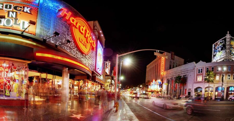 Los Angeles: Meal at the Hard Rock Cafe Hollywood - Dinner with Hollywood Boulevard outside the door